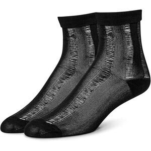 Black Lightweight Ankle Socks Medium Cuffed Caviar B.Ella Viscose NWT Cristabell